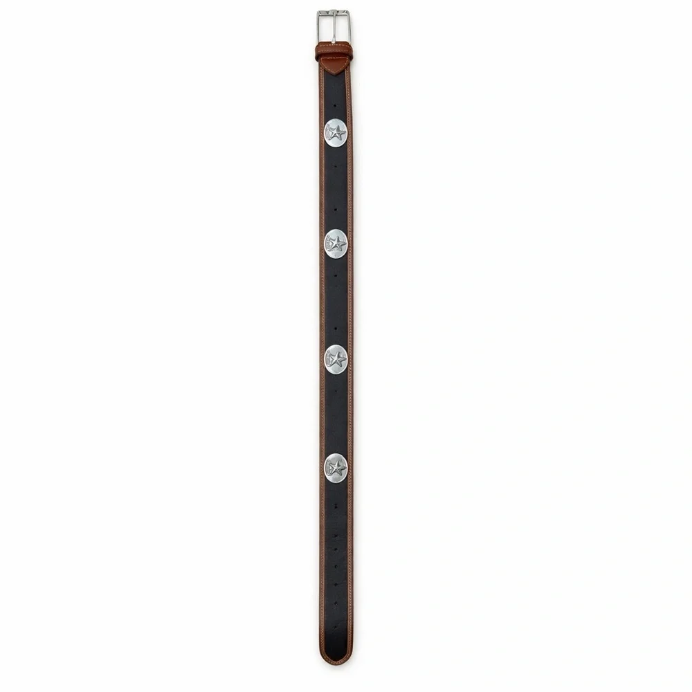 Dallas Cowboys Leather Belt NFL Western Style Concho Logo Black Brown size 38